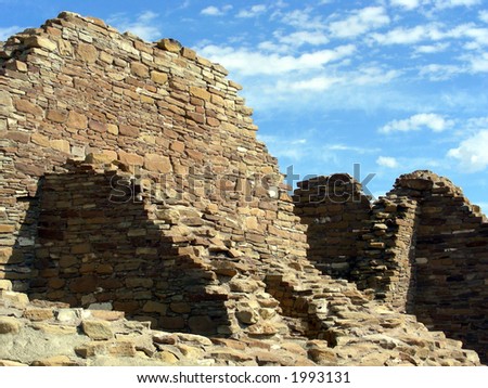 Ruins of the Pueblo People at Chaco Canyon in New Mexico