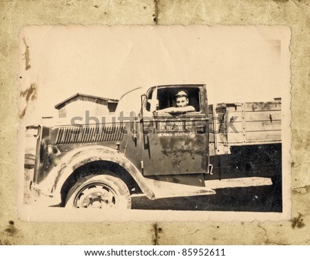 man in the truck, picture scan - about 1945