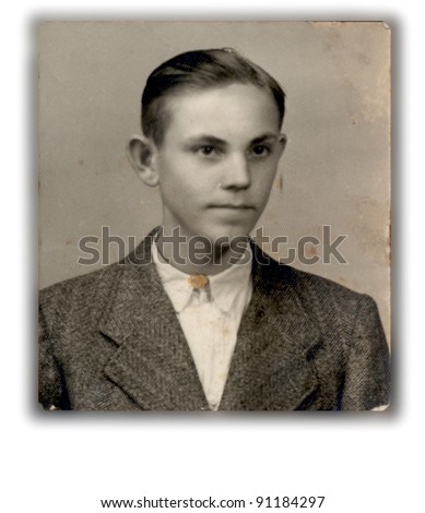 boy-s face - photo scan - about 1940