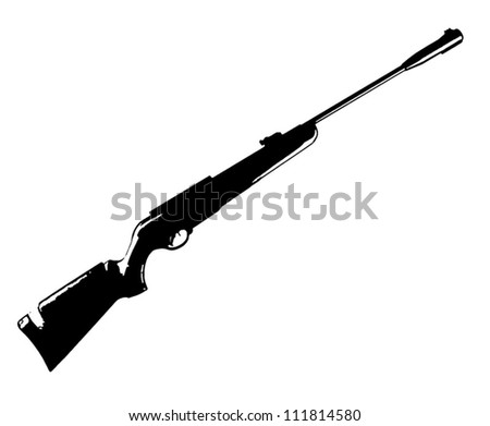 Hunting Modern Rifle Vector Isolated On White Background - Vector