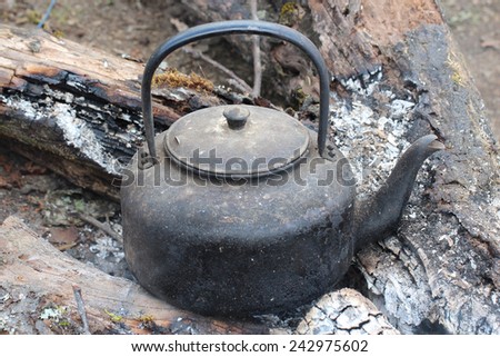 black pot boiling water