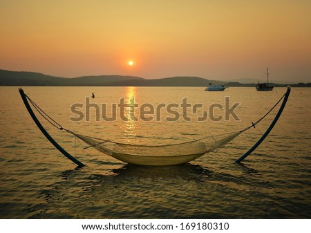 hammock sunset in greece
