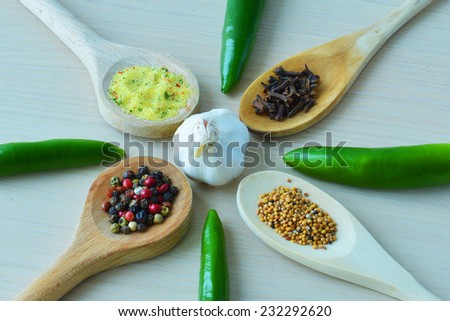 texture with spices and herbs