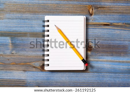 Notebook on desk