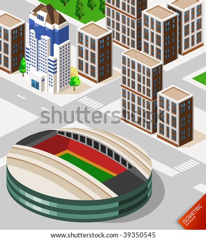 Soccer Stadium Isometric Soccer Stadium Isometric