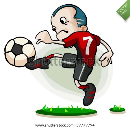 soccer player kicking ball. stock vector : Soccer Player