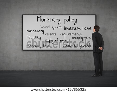 Businessman think about monetary policy at the room