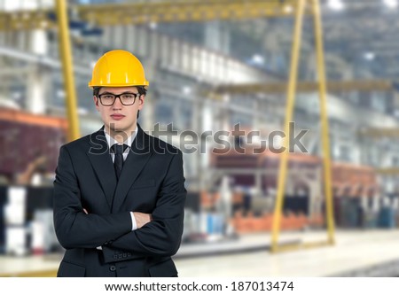Businessman and yellow cap