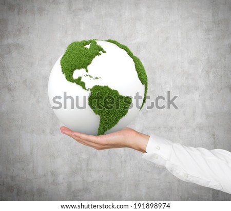 Green globe concrete wall Green globe concrete wall