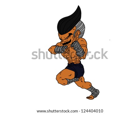 Muay Thai Boran : character cartoon 13 (Elbow Strike)