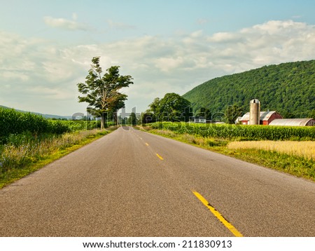 rural road in small town America