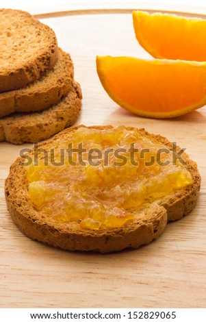 Orange marmalade on toast