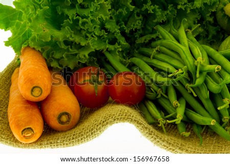 Isolated vegetables  on white background
