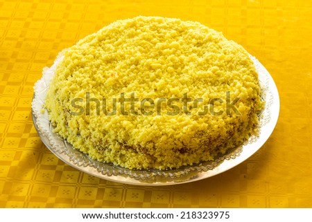 Colorfull and delicious mimosa cake