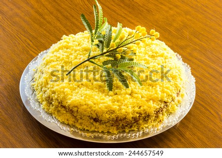 Colorfull and delicious mimosa cake