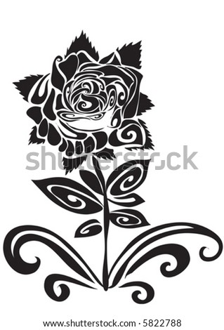 stock vector Tattoo of a rose
