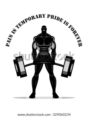 Body builder. Full body Silhouette of Bodybuilder fitness model illustration, suitable for fitness club, gym, mix martial arts club, clothing illustration, apparel, product identity. etc.