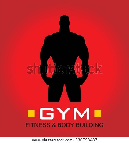 human silhouette.Body builder. Silhouette of Bodybuilder fitness model illustration, suitable for fitness club, gym, MMA / mix martial arts club, clothing illustration, apparel, product identity. etc.