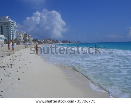 a breath taking view of a beach in cancun mexico