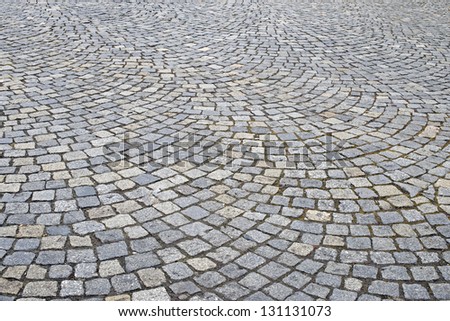 Detail of a cobbled road