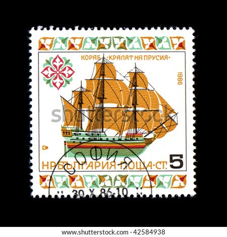 RUSSIA - CIRCA 1986: Former Soviet Union postage depicting a historic tall ship.