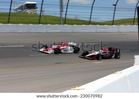 Newton Iowa, USA - June 24, 2011: Indycar Iowa Corn 250, Vitor Meria-Brazil, ABC Foyt, Indy racing action motorsport event.