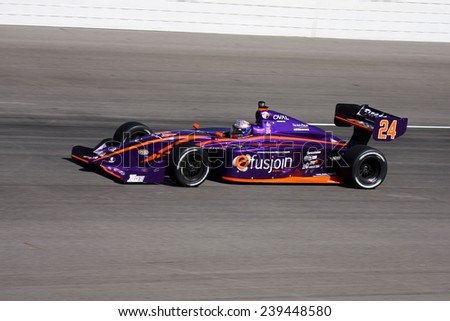 Newton, Iowa USA - June 20, 2009: Iowa Speedway, Indy Lights Miller Lite 100 race. Close action for the ladder series of Indycar. Alliance Motorsports 24 United States Mike Potekhen
