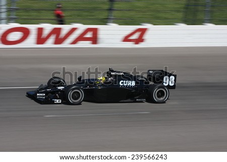 Newton Iowa, USA - June 20, 2009: Indycar Iowa Corn 250, short track speedway racing. 98 United States Jaques Lazier Team 3G