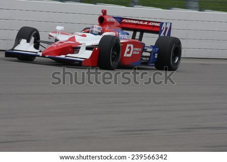 Newton Iowa, USA - June 20, 2009: Indycar Iowa Corn 250, short track speedway racing. 27 Japan Hideki Mutoh Andretti Green Racing