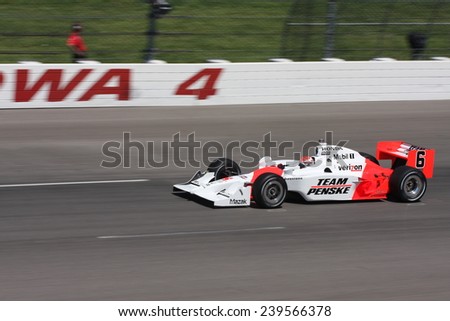 Newton Iowa, USA - June 20, 2009: Indycar Iowa Corn 250, short track speedway racing. 6 Ryan Briscoe Australia Penske Racing