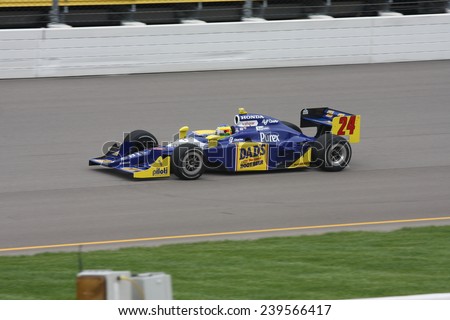 Newton Iowa, USA - June 21, 2009: Indycar Iowa Corn 250, short track speedway racing. 24 United Kingdom Mike Conway (R) Dreyer & Reinbold Racing