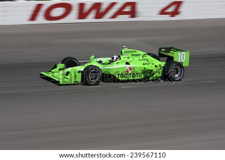 Newton Iowa, USA - June 21, 2009: Indycar Iowa Corn 250, short track speedway racing. 10 United Kingdom Dario Franchitti 	Chip Ganassi Racing, race winner