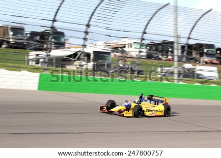 Newton Iowa, USA - June 22, 2013: Indycar Iowa Corn 250, Iowa Speedway, Practice and Qualifying sessions. Tony Kanaan Salvador, Brazil Sunoco ?Turbo? KVRT-SH Racing