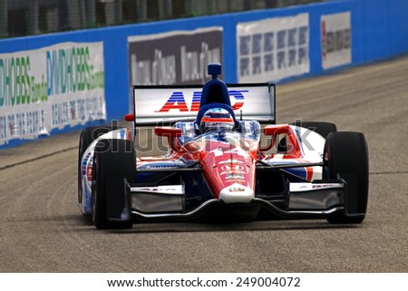 Milwaukee Wisconsin, USA - August 16, 2014: Verizon Indycar Series Indyfest ABC 250 Practice and Qualifying sessions on track action. Takuma Sato Tokyo, Japan ABC Supply A.J. Foyt Racing