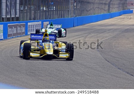 Milwaukee Wisconsin, USA - August 16, 2014: Verizon Indycar Series Indyfest ABC 250 Practice and Qualifying sessions on track action. Marco Andretti Nazareth, Pa. Snapple Honda