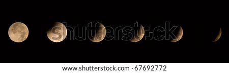Image showing six stages of the winter solstice lunar eclipse of 12/21/2010.