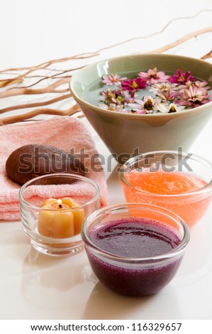 Spa still life with set for the care of body.