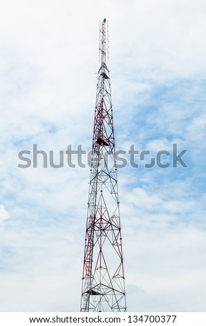 Telecom tower and blue sky.