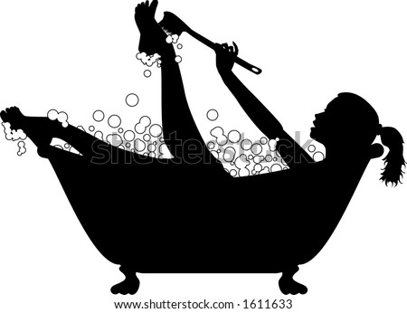 Vector Silhouette Graphic Depicting A Woman Taking A Bubble Bath Shutterstock