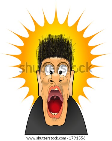 Vector Cartoon Graphic Depicting A Man Screaming - 1791556 : Shutterstock