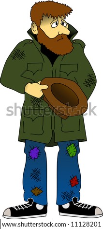 Vector Cartoon Graphic Depicting A Poor Person - 11128201 : Shutterstock