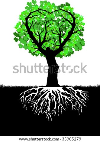 clip art tree roots. clip art tree with roots. tree with roots and leaves