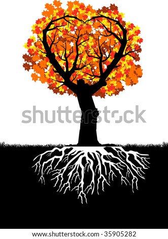 clip art tree with roots. tree with roots and leaves