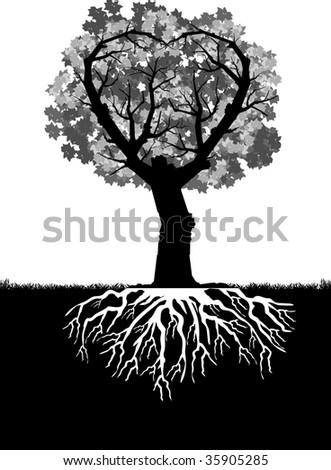 clip art tree with roots. tree with roots and leaves
