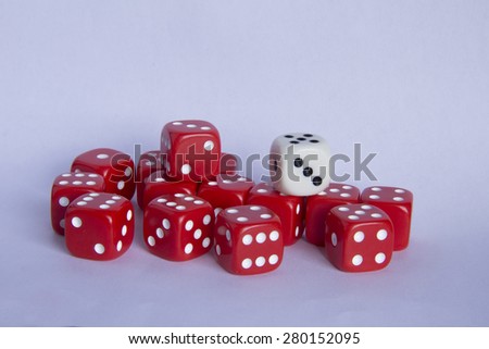 Red dice and white dice