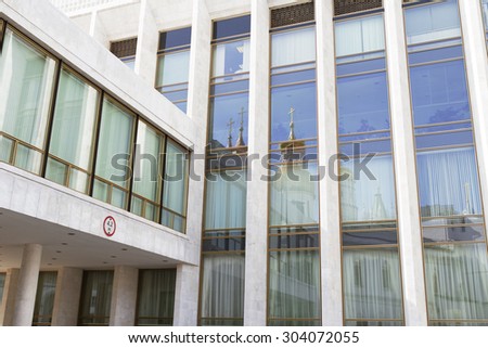 MOSCOW, RUSSIA - APRIL 8, 2015: Views of the territory of the Moscow Kremlin on April 8, 2015.