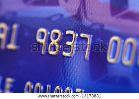 Credit card with very shallow depth of field.