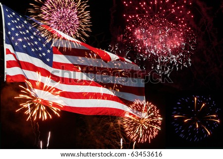 The American Flag comes to life with this powerful fireworks display.  Great for the 4th of July