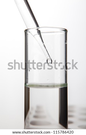 Close up of a clean sample into a test lab tube