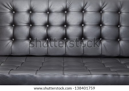 Black genuine leather Sofa